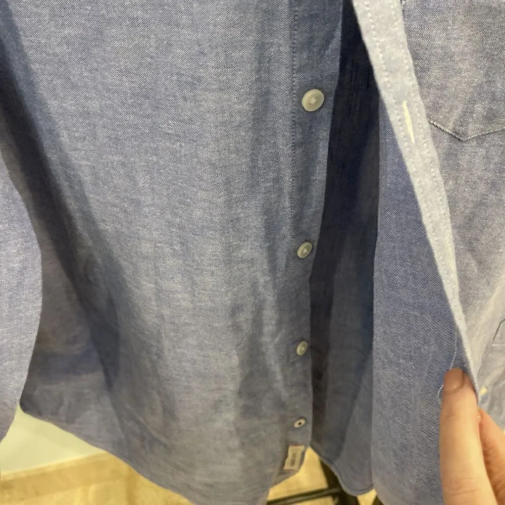 St. John's Bay Mens XXL Legacy Oxford  Slim Fit Blue Button Up Long Sleeve - Picture 3 of 7